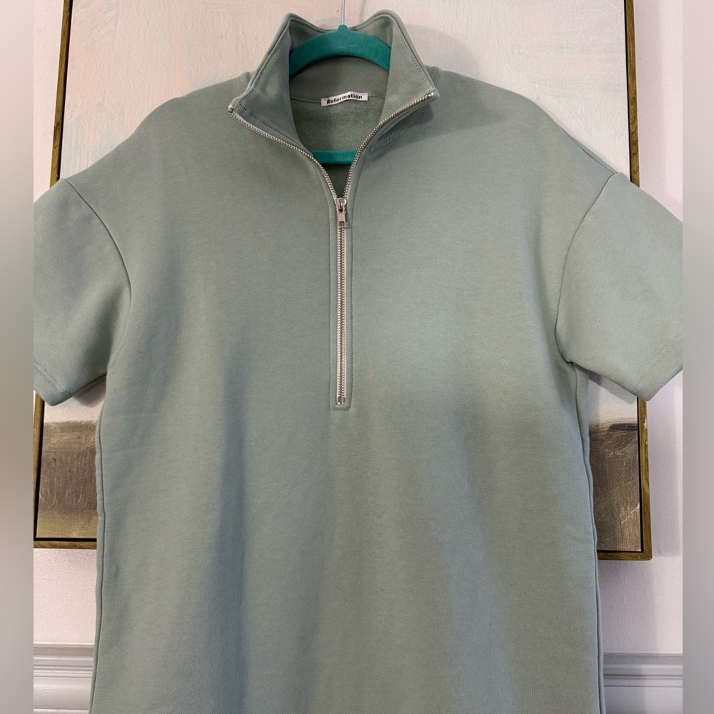REFORMATION Hampton Mint Green Sweat Dress NWT* Size M - Picture 6 of 10